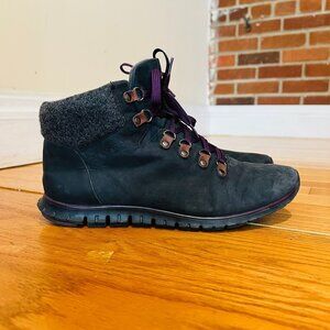 Cole Haan Zerogrand W00157 Women's 10B Black Leather Waterproof Hiker Boots